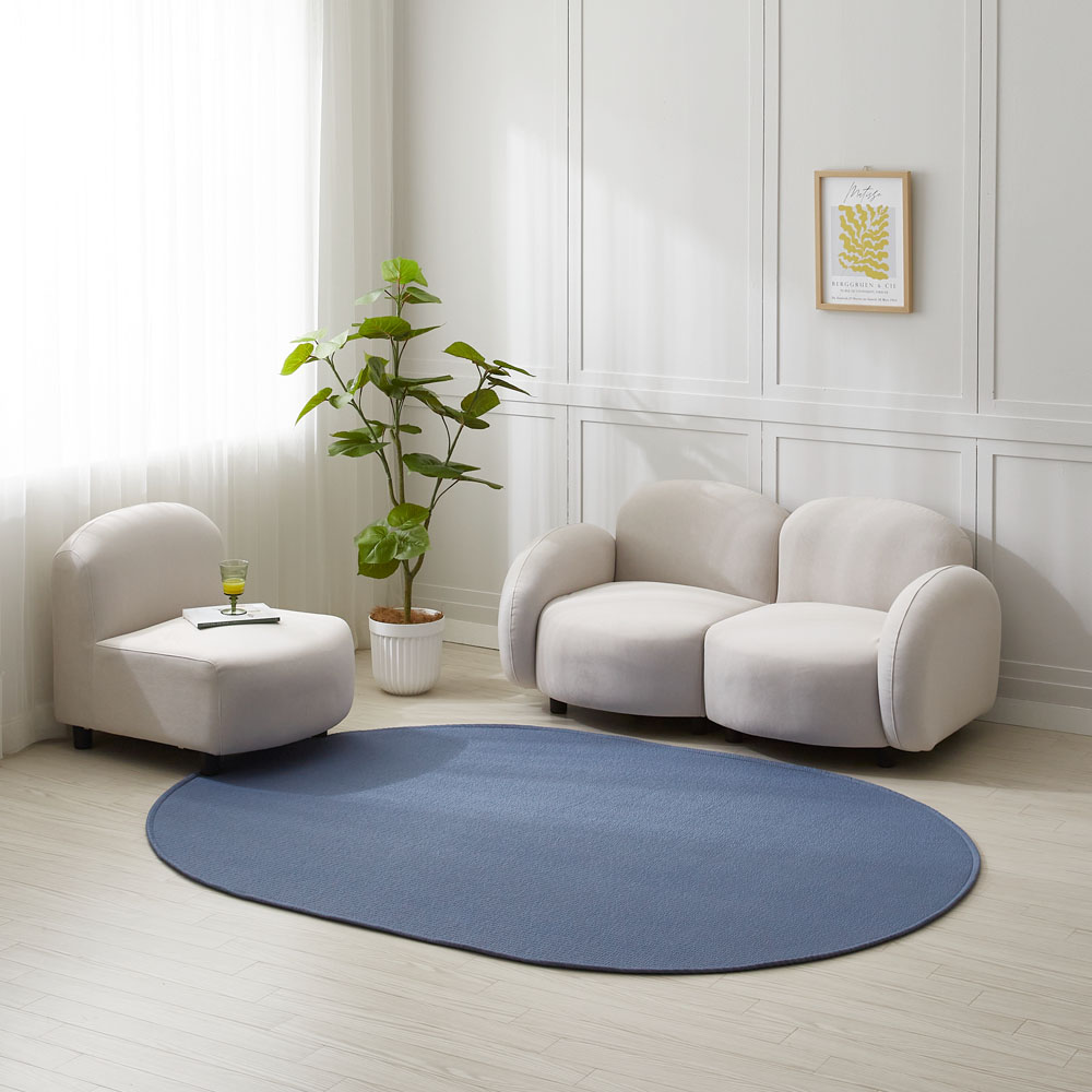 이니띠움 단색 시어서커 타원형 러그 카페트 109,800원
