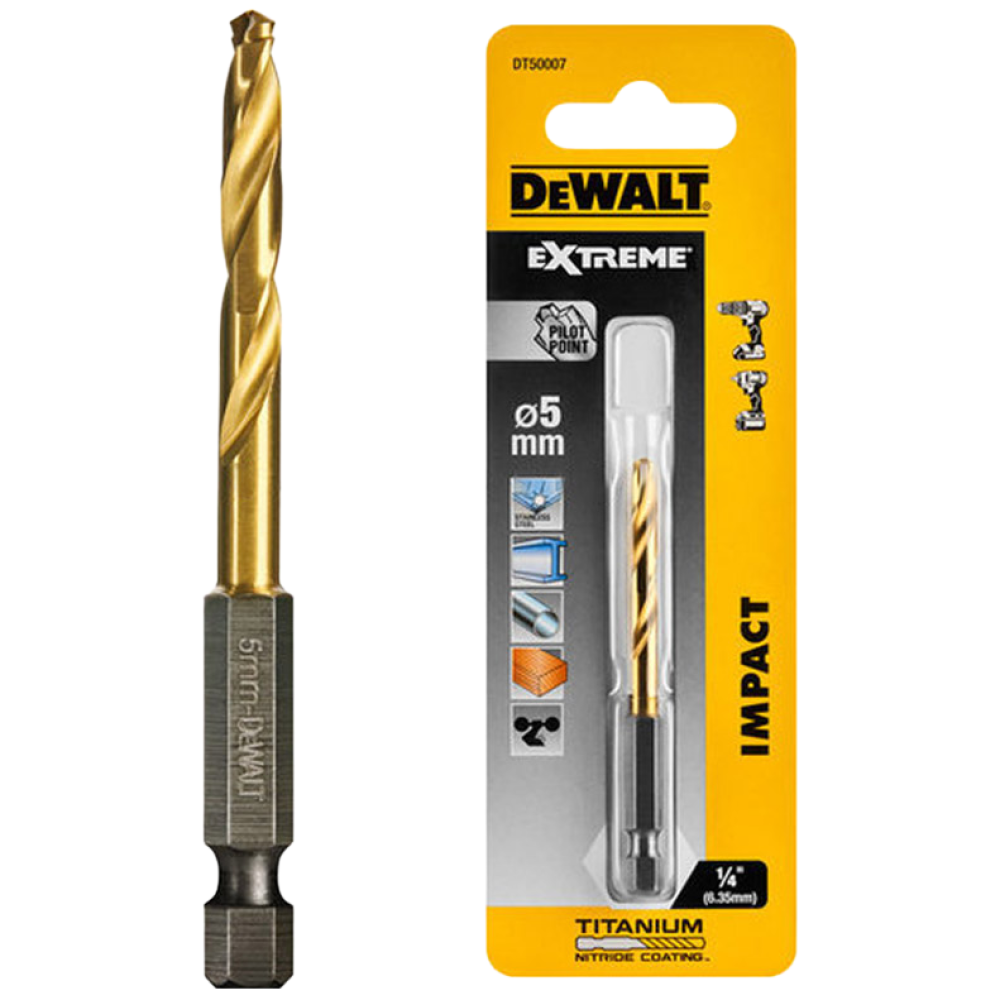 디월트 DT50007 임팩 철공용 비트 5mm 철기리 티타늄 3,630원