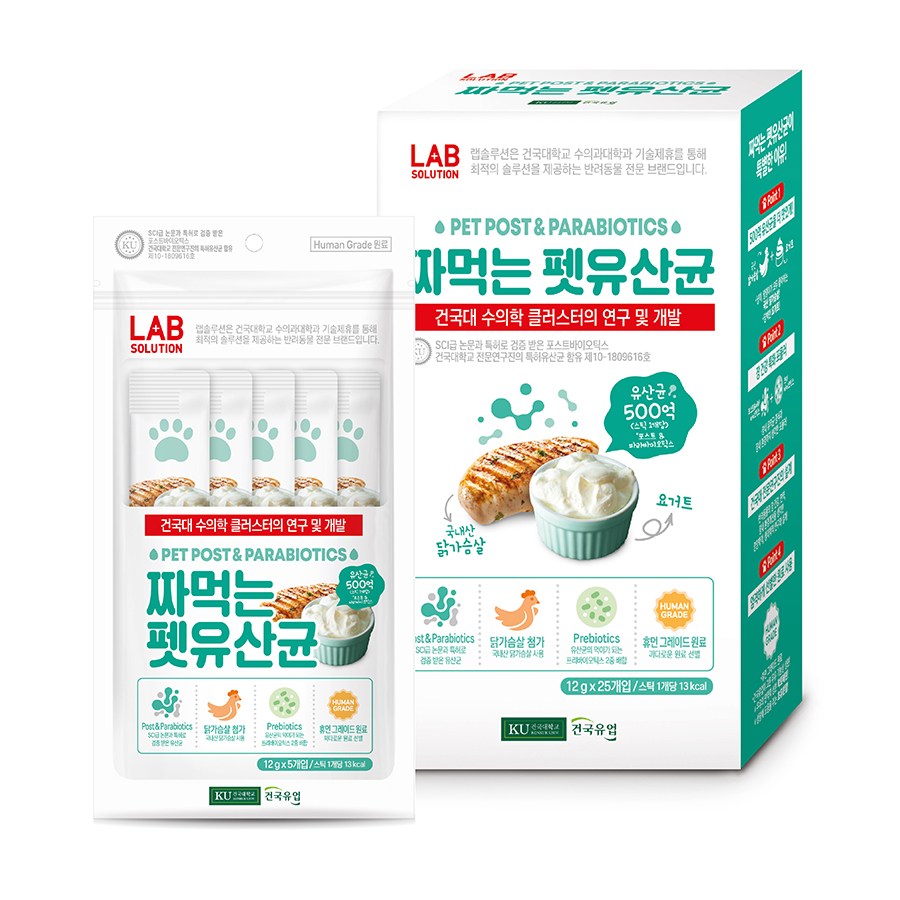 짜먹는 펫유산균 12g 25개입 강아지 고양이 간식 파우치 스틱, 짜먹는펫유산균, 12g, 25개 15,230원