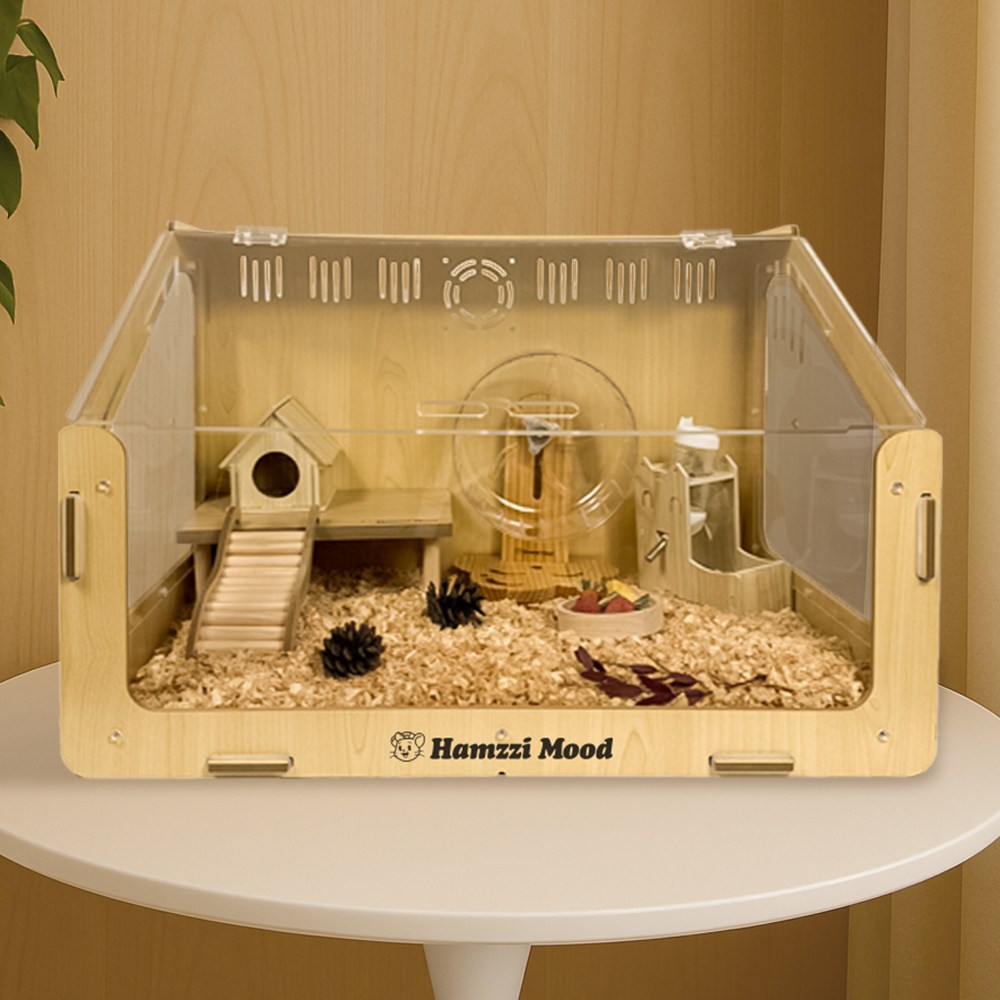 햄찌무드 원목 햄스터집 케이지 급수기 75,000원