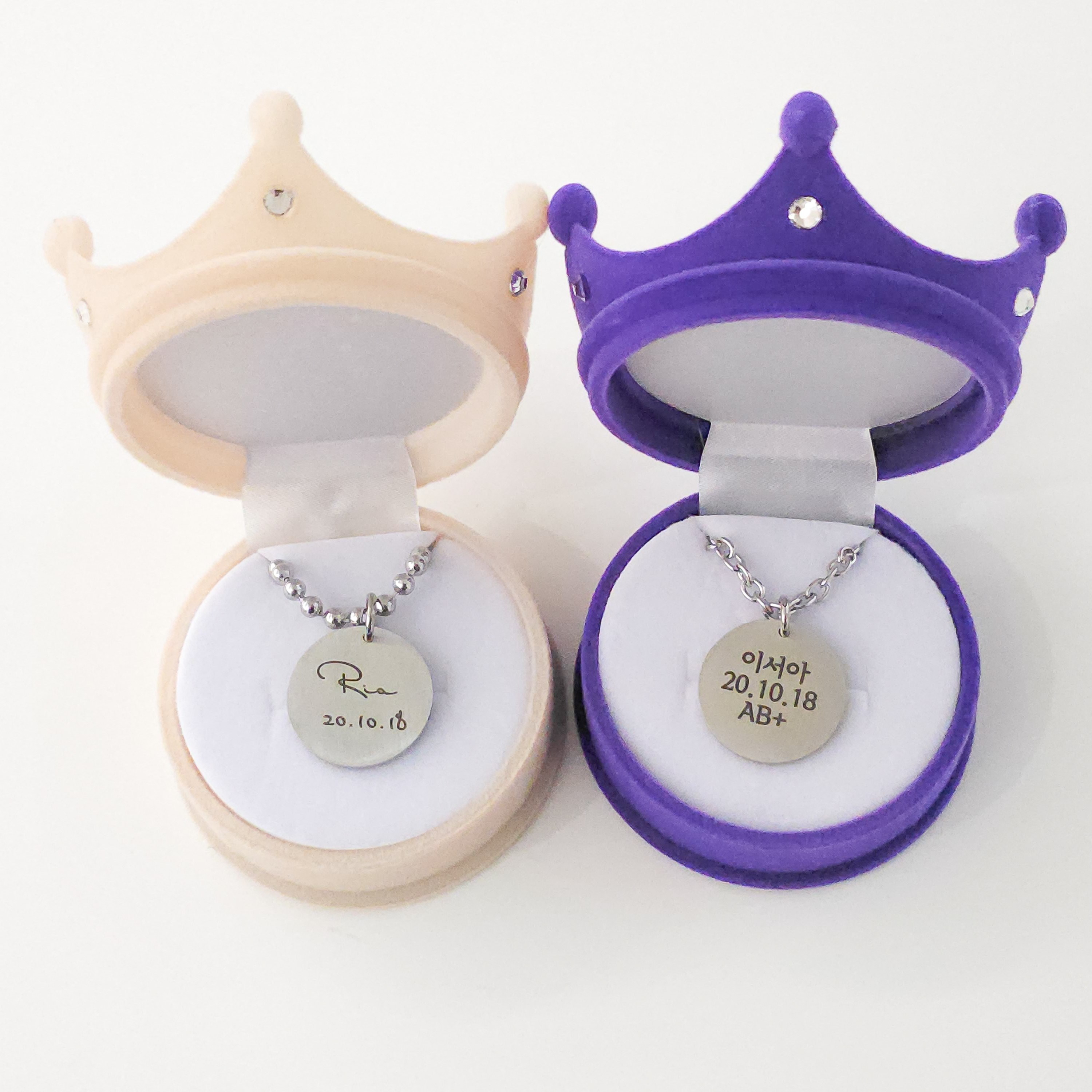 [주소연락처 모두 각인가능] 샤이니유 빅원형 무광 아기 미아방지목걸이 써지컬스틸 19,200원