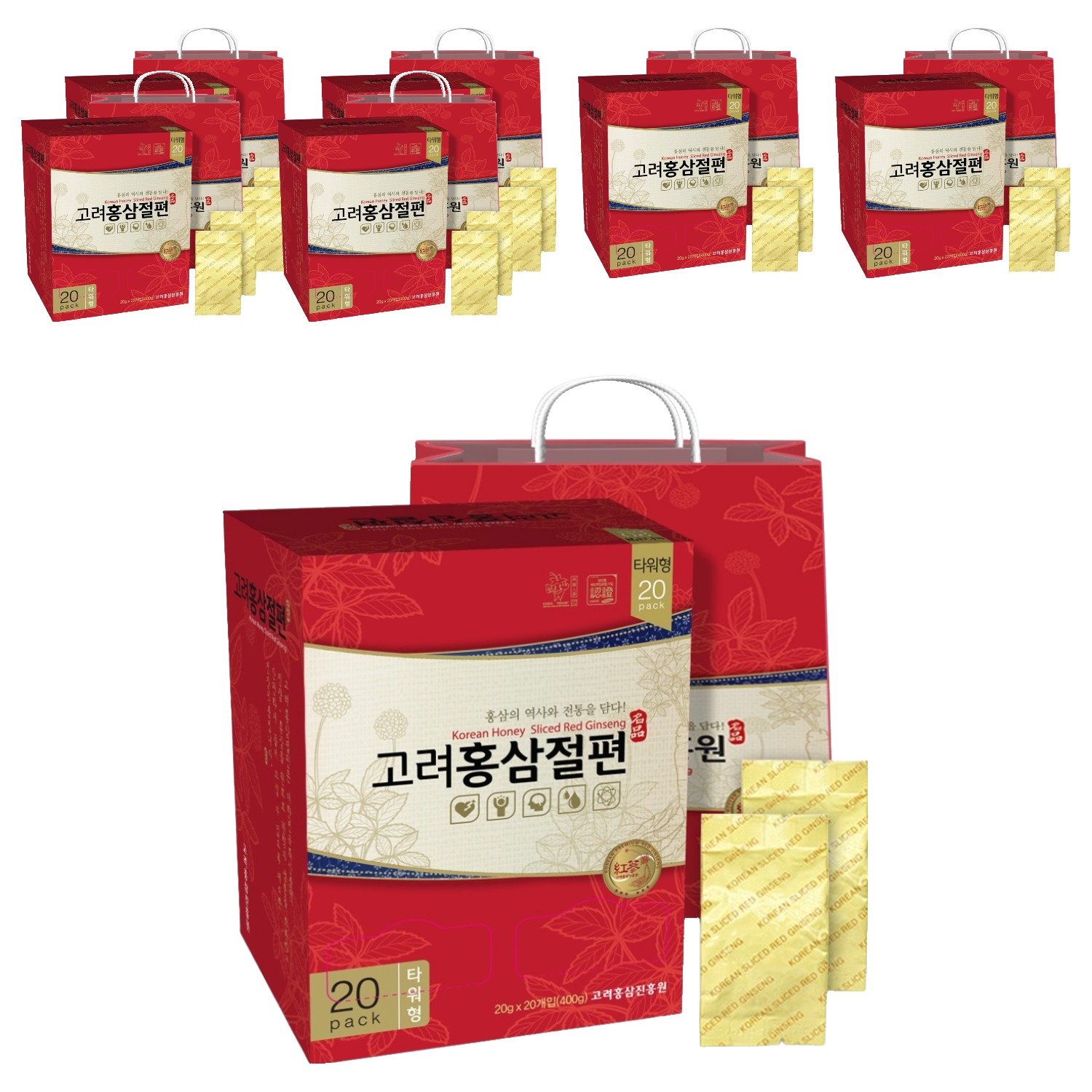 고려홍삼진흥원 고려홍삼절편 타워형 + 쇼핑백, 400g, 7박스 346,940원