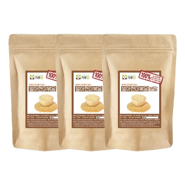 가루랑v 100% 국산 발아현미분말(볶음) 선식 200g 3개 묶음, 200g, 3개 15,710원