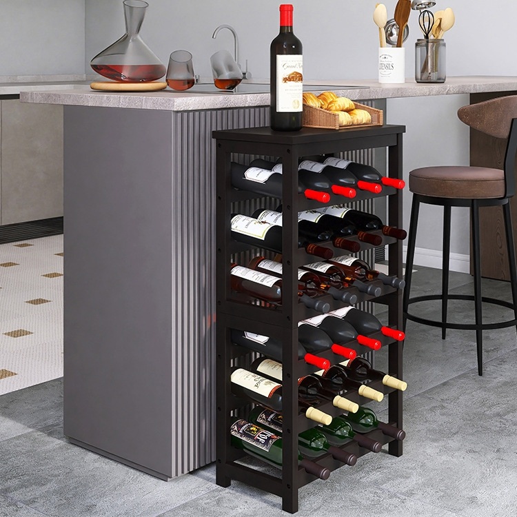 와인거치대 와인진열대 원목 와인렉 보관함 진열장 거치대 40*24*82cm, 1개, 브라운 74,000원