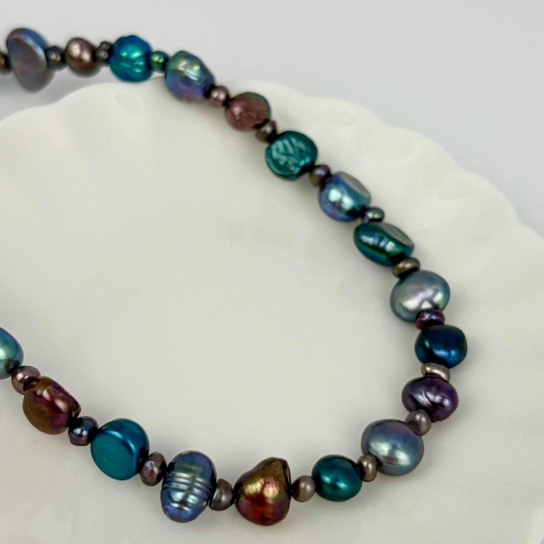 바로크 천연진주 담수진주 멀티 목걸이 초록색진주 파란색진주 2color 39,110원