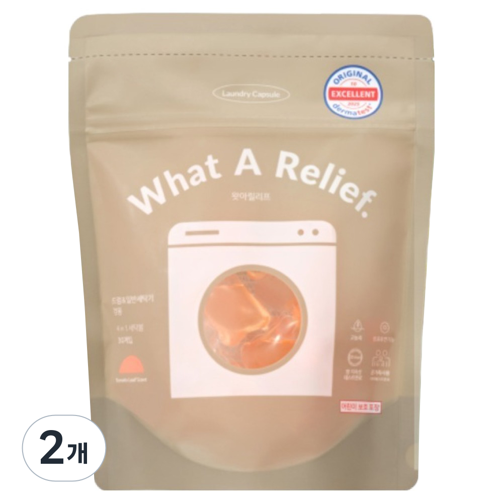 왓아릴리프 고농축 캡슐 세탁 세제 토마토리프센트, 2개, 30개입 36,500원