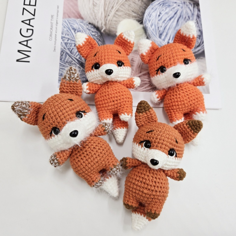 [풀영상]코바늘 DIY 패키지 인형 뜨개질 여우 키링 초보자 가능, 브라운, 1개 15,100원