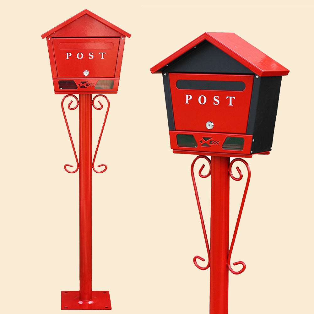 [원진엘앤비] 국산 고급 분체도장 실크인쇄  EGI (녹방지용,아연코팅철판)  스탠드 우체통 표준형 우편함   (앙카볼트 무료동봉) 118,000원