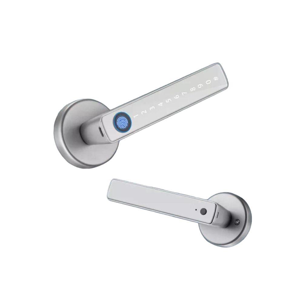 방문 도어락 문고리 손잡이 지문인식 디지털 번호키 가정용 무타공 - 블랙, B. 실버, 1 39,600원