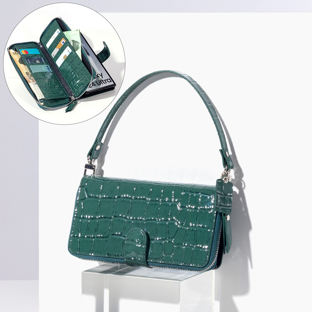 BonAtti HERES 천연소가죽 악어 지퍼 지갑 케이스+핸드스트랩 갤럭시 S26 플러스 울트라 87,000원