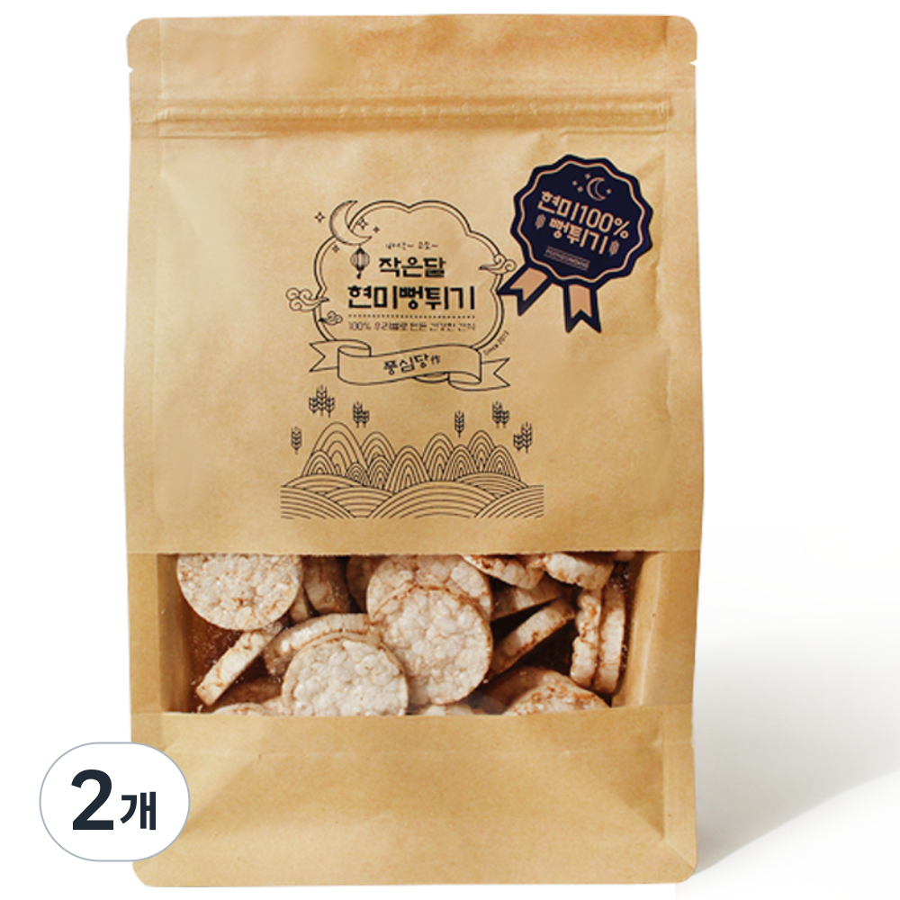 풍심당 국내산 현미 뻥튀기, 떡뻥, 저당간식, 옛날 과자, 회사 간식, 2개, 100g 8,500원