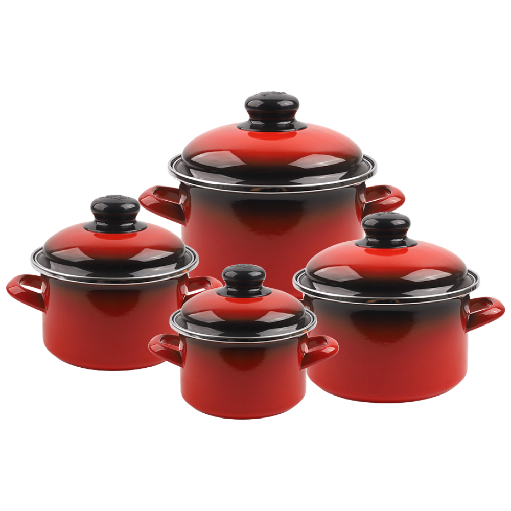 ELO 빨강법랑 깊은형 4종 세트 / 인덕션냄비 / 법랑 93,200원