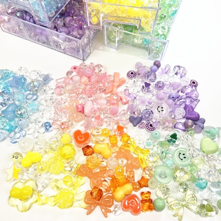 오로라 비즈 키링 만들기 세트 폰스트랩 데코덴 파츠 꾸미기 악세사리 만들기 DIY, 퍼플, 1개 5,000원