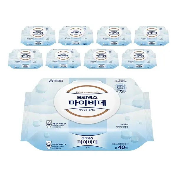 크리넥스 마이비데 퓨어 캡 40매 9개입 1개 살균 소독 무형광 24,900원