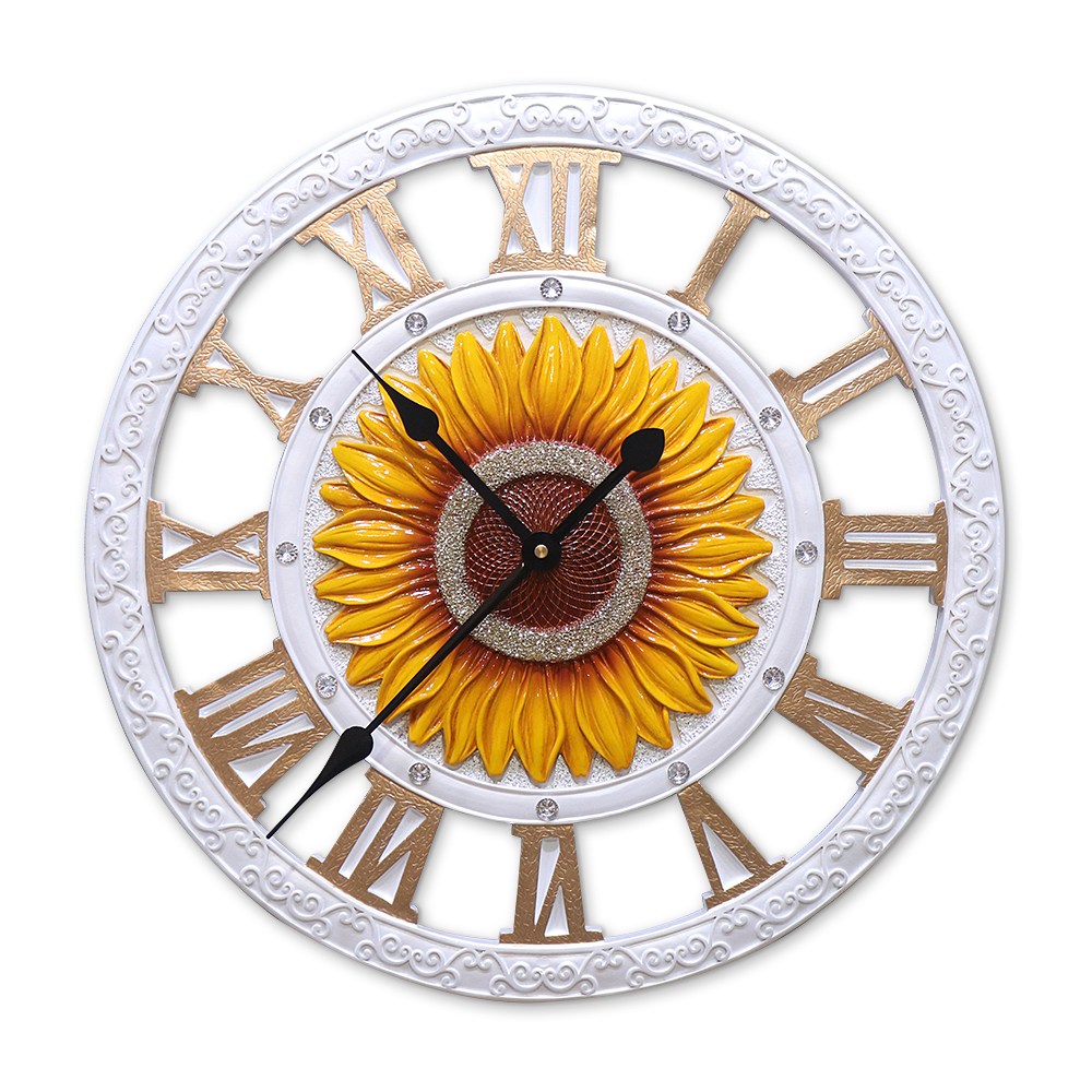골드디자인 부자되는 원형 해바라기 무소음 인테리어 벽시계, W02 79,000원
