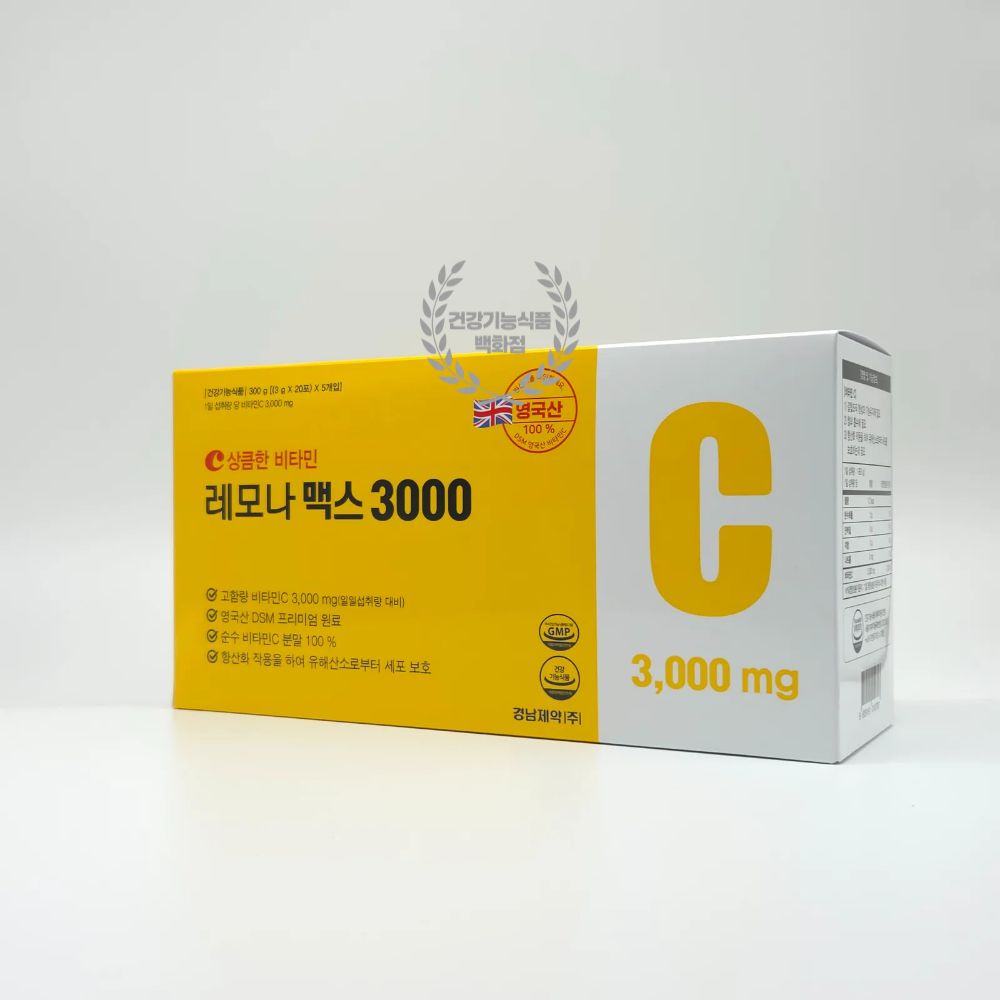 레모나 맥스 비타민C 3000mg 초고함량 메가비타민 영국산 DSM 항산화 피로회복 경남제약 100포, 1개 40,070원
