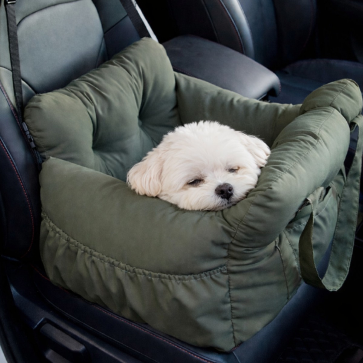 멍담 강아지 카시트 전면 푹신 범퍼 이동식 가방, 1개, 카키 39,900원