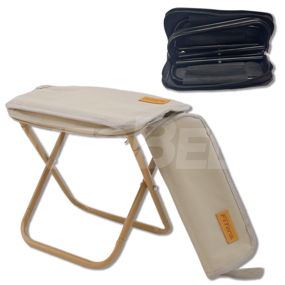 [TV홈쇼핑정품 인포벨] 핏테라 1초 뚝딱의자 블랙 + 베이지 2종 초경량 접이식 필통의자 미니 야외 낚시 캠핑 휴대성 옥스포드 29,900원