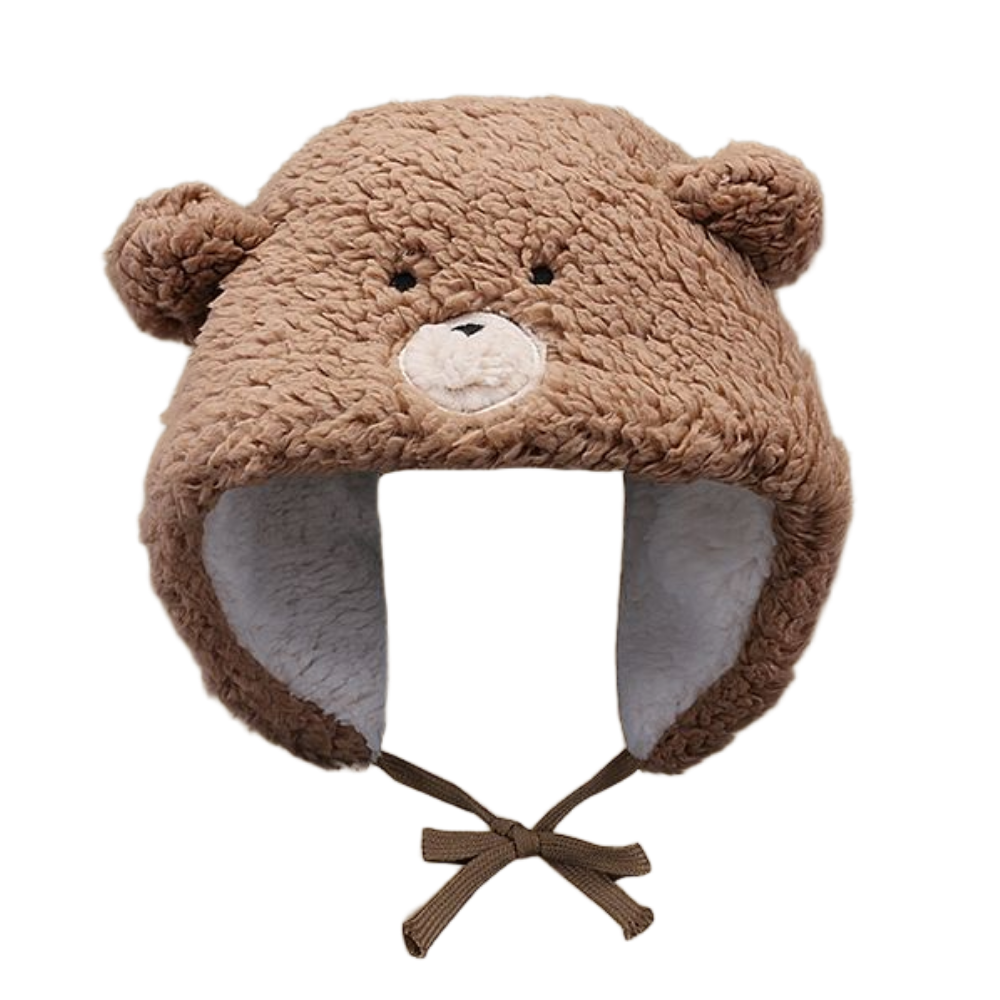 해피유 양털 곰돌이 끈모자 3color 9,500원