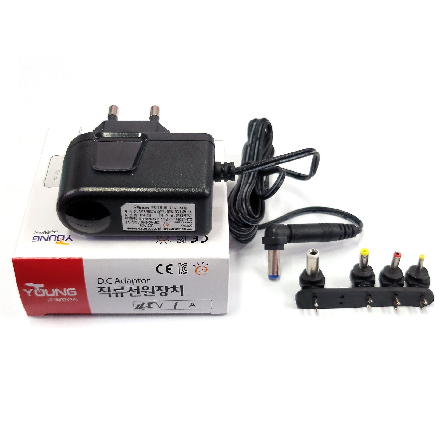 태영전자 국산 정전압어댑터 4.5V1A(1000mA) 직류전원장치(SMPS) 5종 멀티잭 12,500원