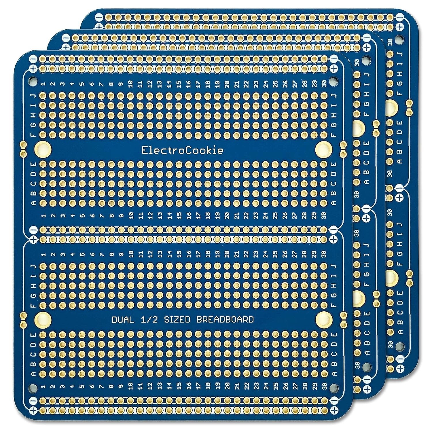 PCB기판 브레드보드형 만능기판 Dual Half Size 아두이노 및 개발용 97x 89mm, 3팩 10,400원