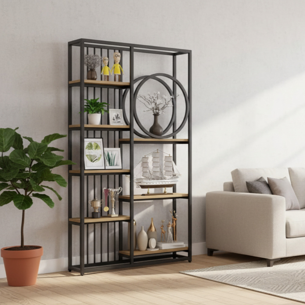 모던쉘 거실 장식장 위스키진열장 다용도실 사무실 거실 카페 선반 인테리어, 블랙/80*30*200cm 237,000원
