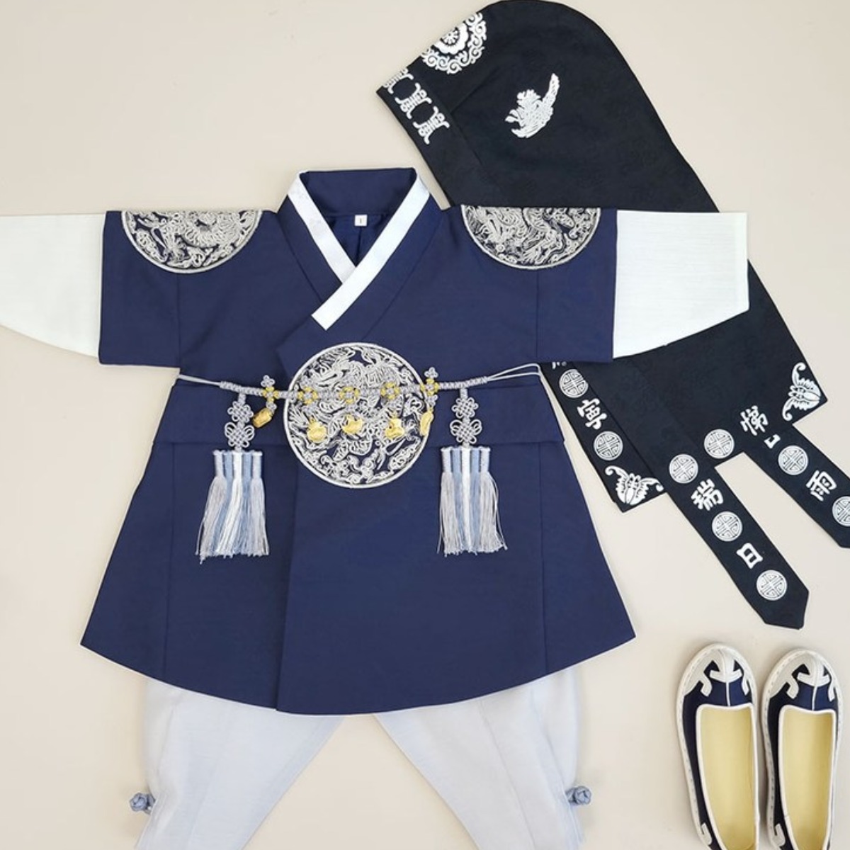 어썸한복 천우 남색 용포 남아한복 74,000원