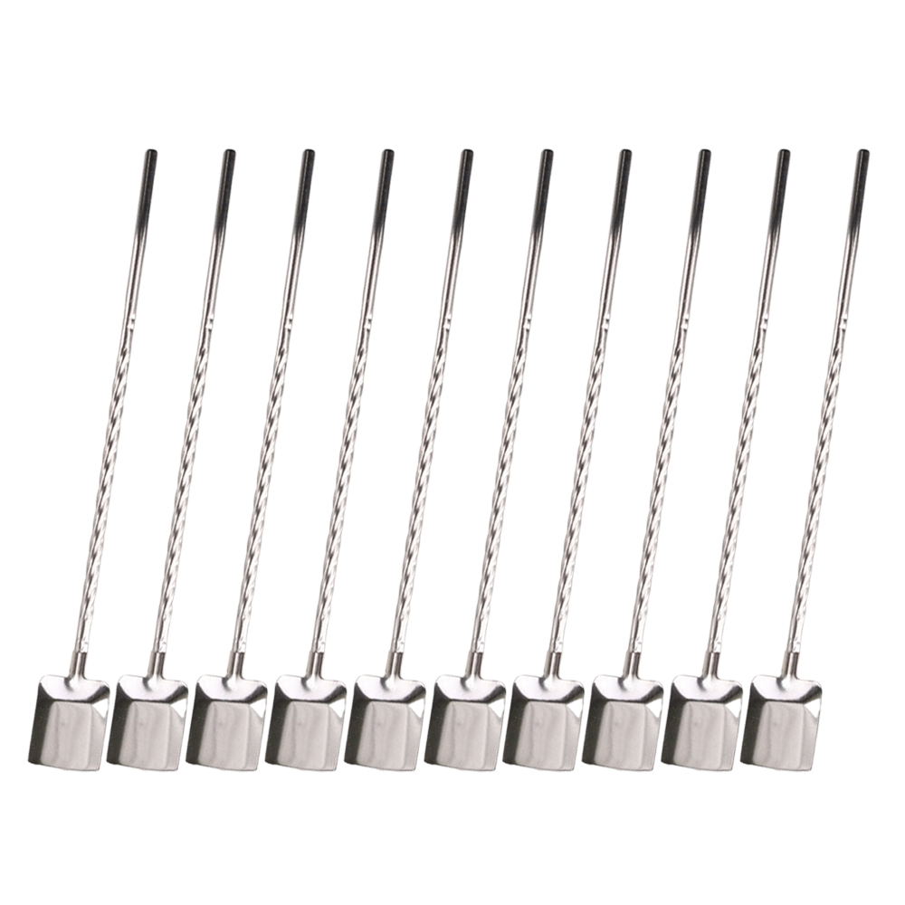 스텐 빨대스푼 머들러 네모삽 10개입 세트 하이볼 스윙 바머들러 사각, 10개, 단일 6,800원