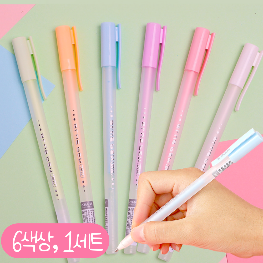 클린제이 다꾸 파스텔 풀펜 글루펜, 1세트, 오렌지 블루 보라 라임 분홍 화이트 8,600원