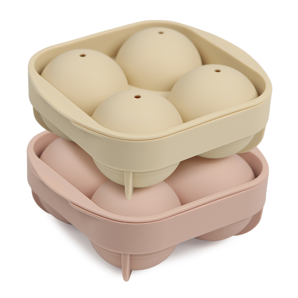 인콕 실리콘 원형 얼음틀 4구 2종 세트, 옐로우 + 핑크, 1세트 13,000원