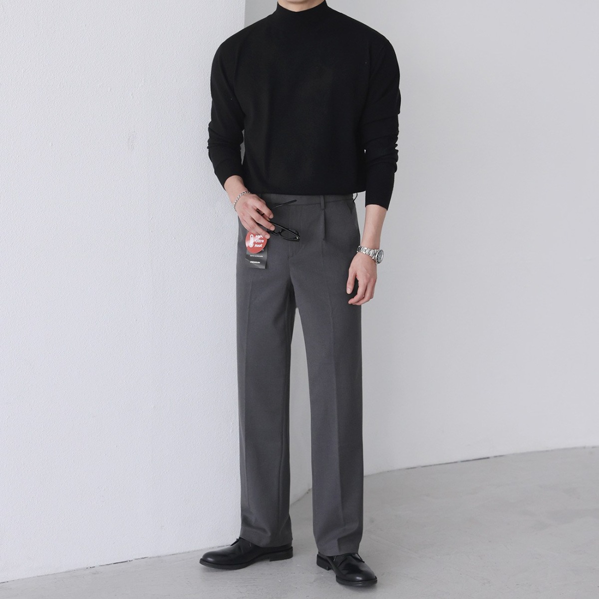 웜히트 기모 세미와이드 스판 링클프리 S-4XL 슬랙스 팬츠(3color) 29,900원