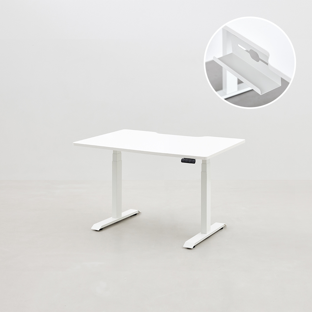 [두닷] 콰트로 모션데스크 멀티탭형 3단 1200x800, 에어화이트(상판)+화이트(프레임) 699,000원