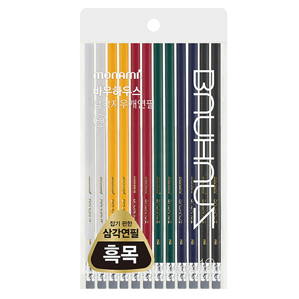 모나미 바우하우스 삼각지우개연필 클래식 HB B 2B 3,740원