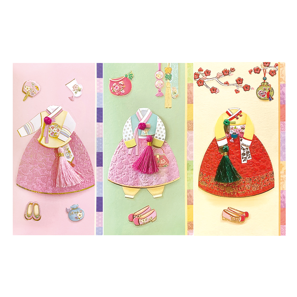 프롬앤투 꼬까옷 전통 한복 용돈봉투 FB227-123 3종, 혼합색상, 3개 9,000원