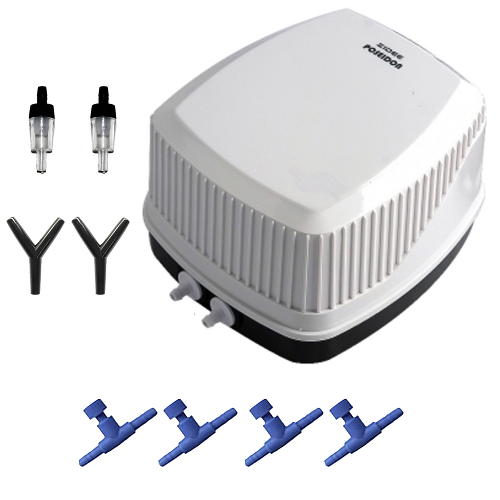 포세이돈 관상어용 기포발생기 2구 브로와 AP-3023 + 역류방지기 2p + Y자 2p + 에어조절기 4p 세트 80,000원