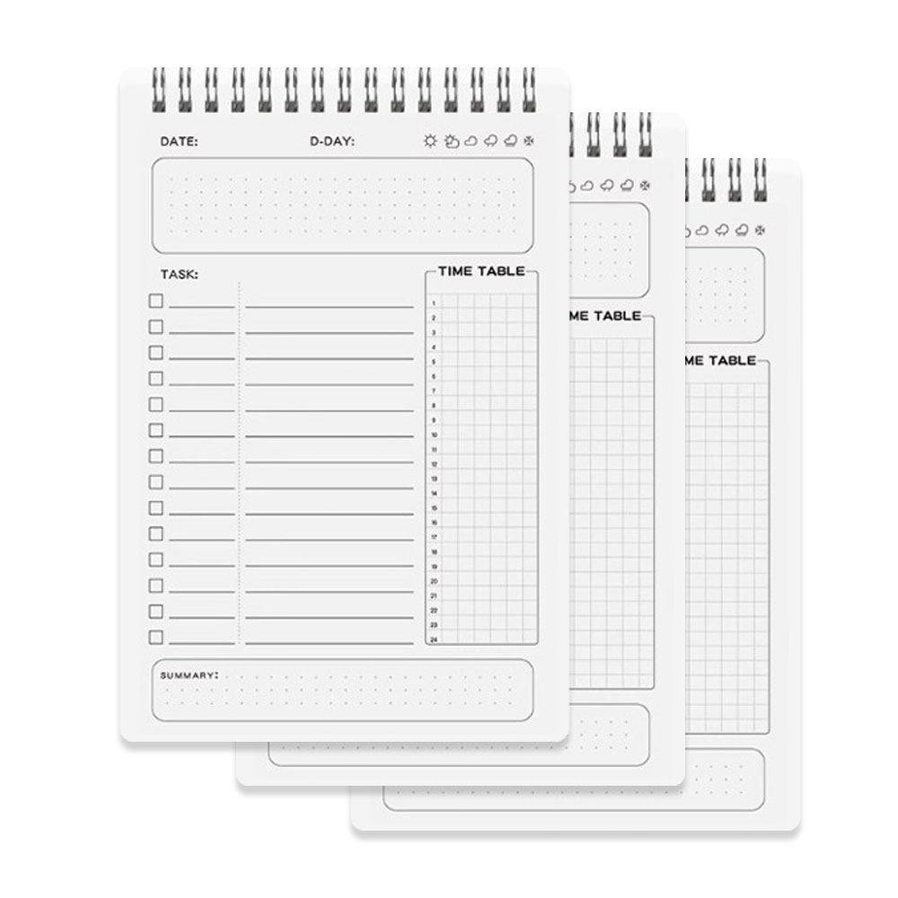 ErrifY 심플 데일리 플래너 다이어리, 3개, 화이트 10,000원