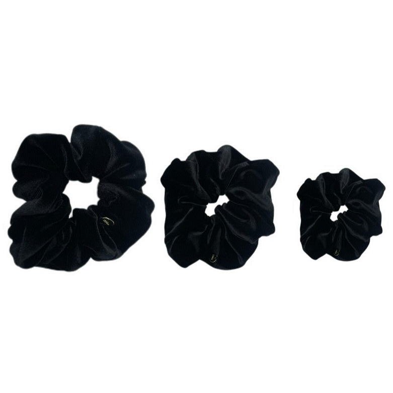 벨라라무드 블랙 벨벳 헤어스크런치 대중소 3종 고급 헤어 액세서리 9,990원
