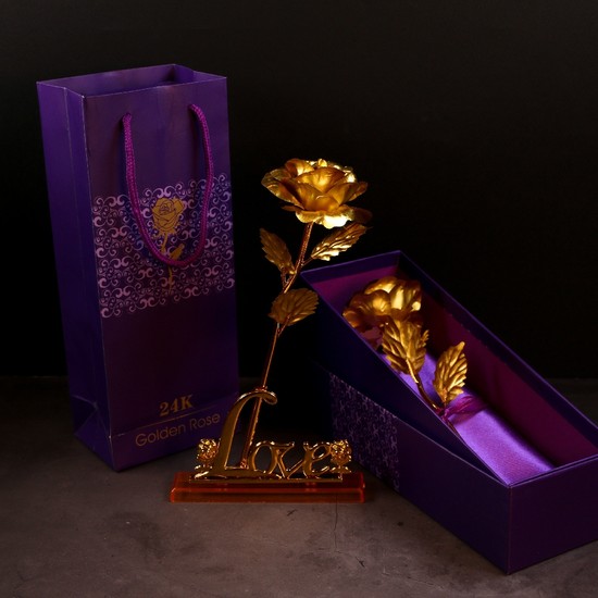 GOLD 금장미 장식 [황금 장미 어버이날 부모님 선물 시들지않는꽃] 6,900원