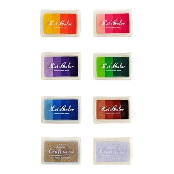 꾸꾸까까 펄 그라데이션 스탬프 잉크패드 8종 세트, 혼합색상, 1세트, 현재가 12,010원