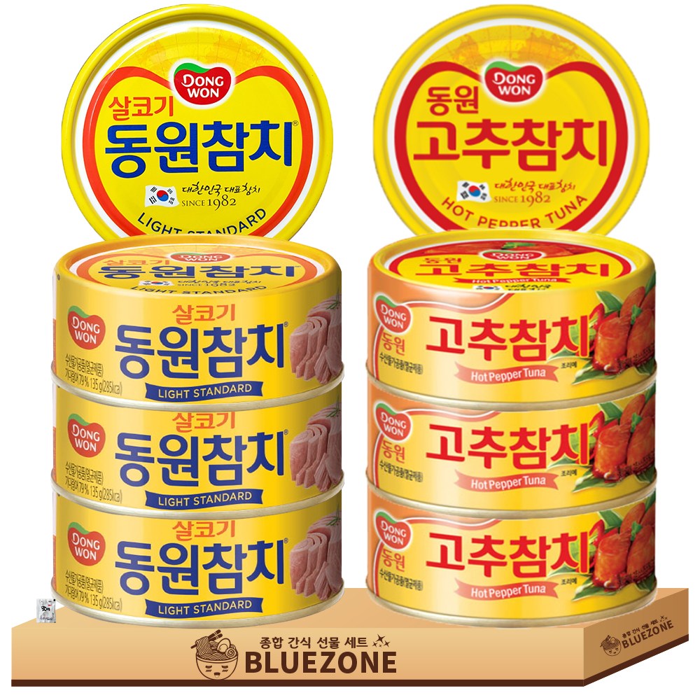 [블루존] 동원참치 90g 2종 A세트 (고추+스탠다드)x4, 90g, 8개 22,000원