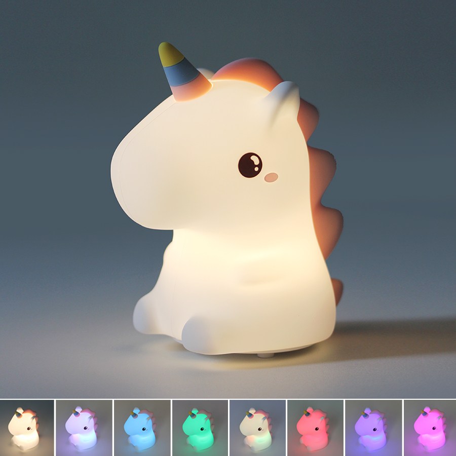모두스마일 8종류 불빛 LED 실리콘 터치 무드등, 유니콘 무드등 15,900원