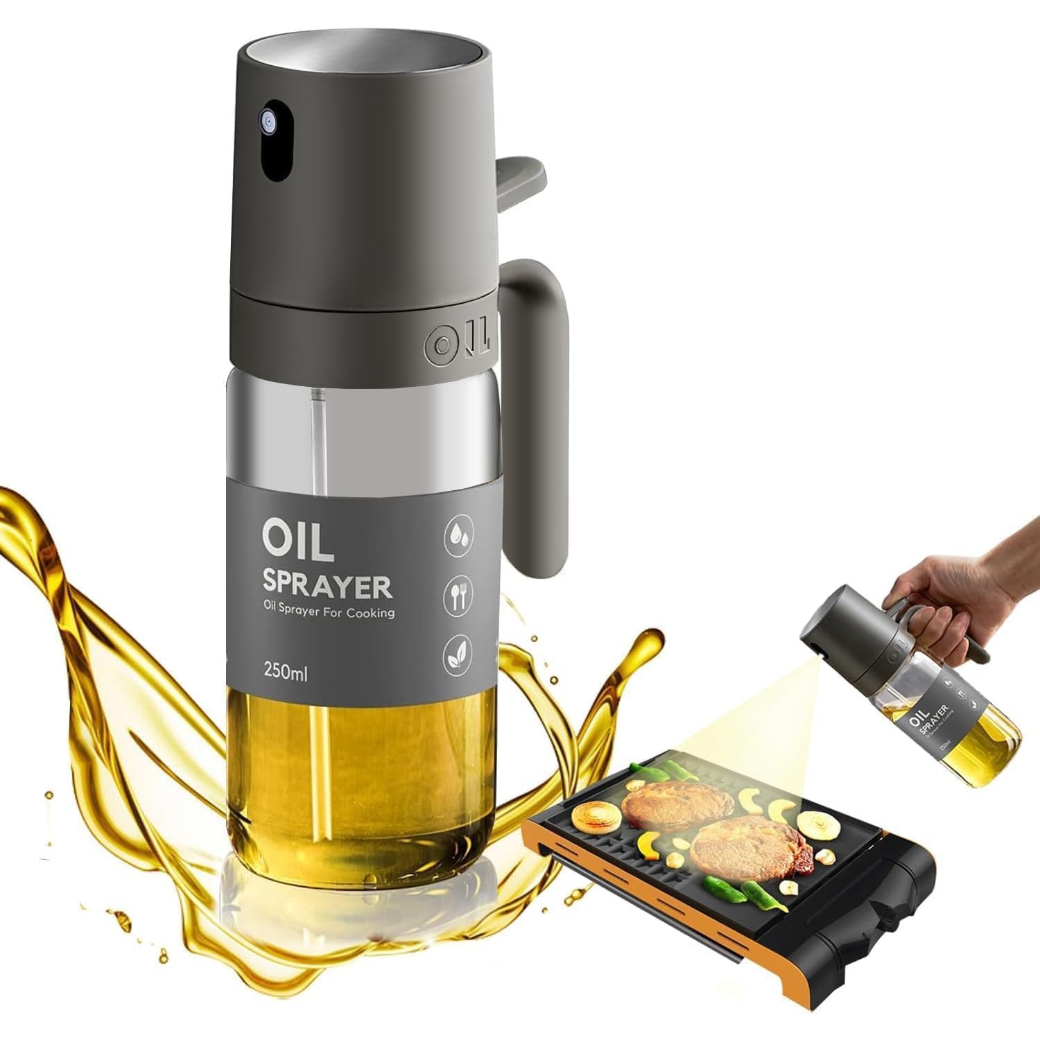 오일 스프레이용기 식용유 분무기, 유리 오일 스프레이 병 분무기, 1개, 250ml 19,800원