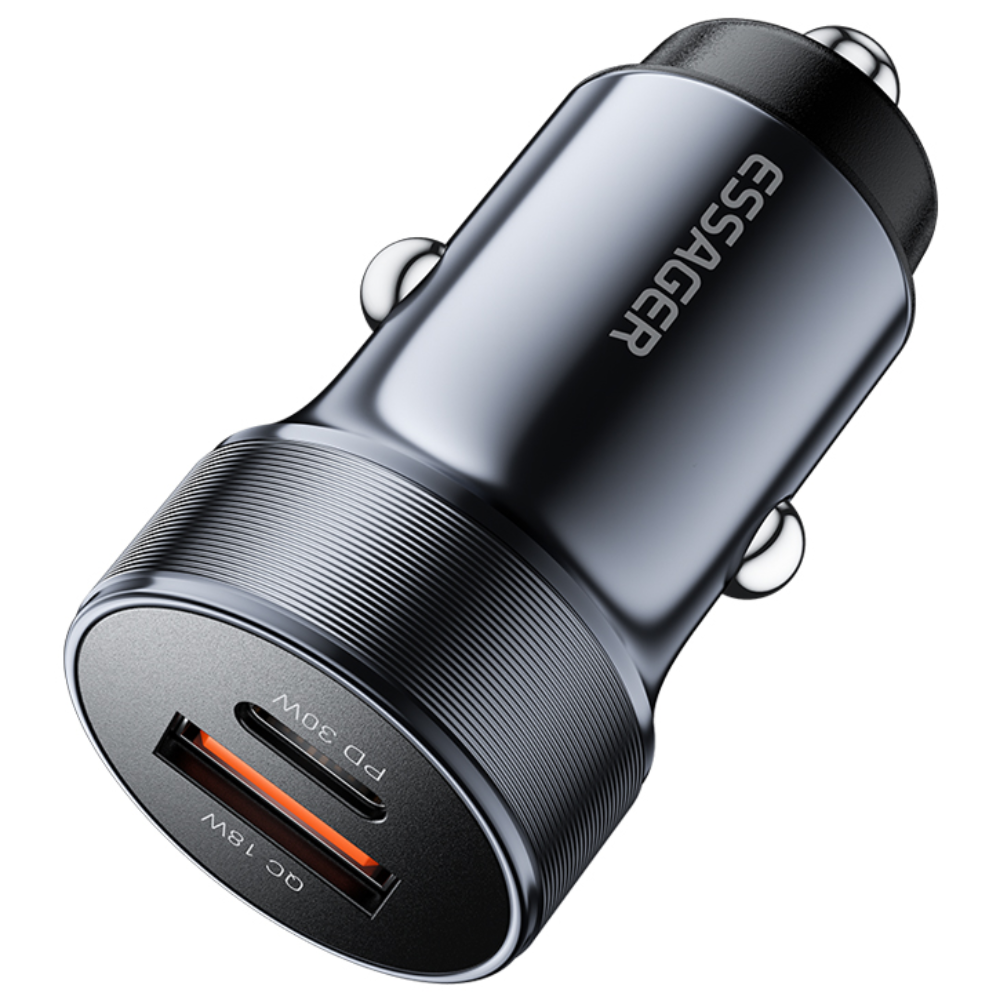 ESSAGER QC3.0 30W 듀얼 포트 C타입 차량용 고속 충전기, 블루, 1개 23,200원