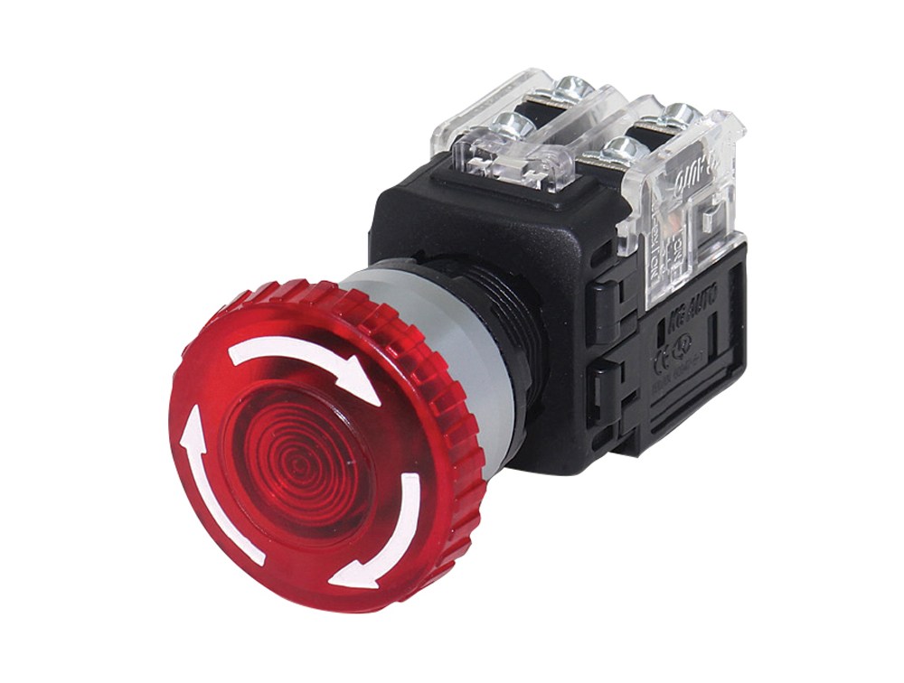 케이지오토 조광형 비상 정지용 푸시록턴 리셋 스위치 KGEX-H4RV21R 22파이 적색 고급형 13,380원