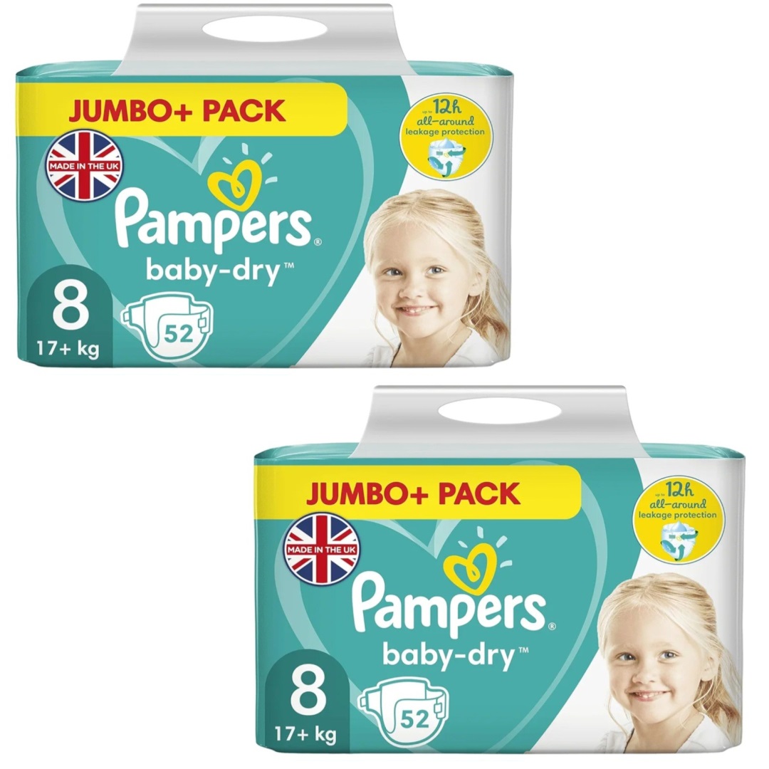 [영국무료배송] 영국 팸퍼스 베이비 드라이 8단계 밴드 총104매 (52팩x2개) (17+kg) 104,900원