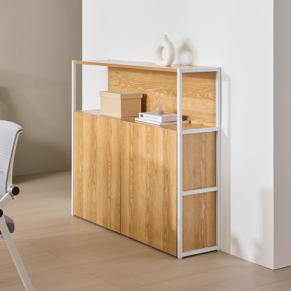 두로 1200폭 3단 책장 수납형, 아카시아 189,000원