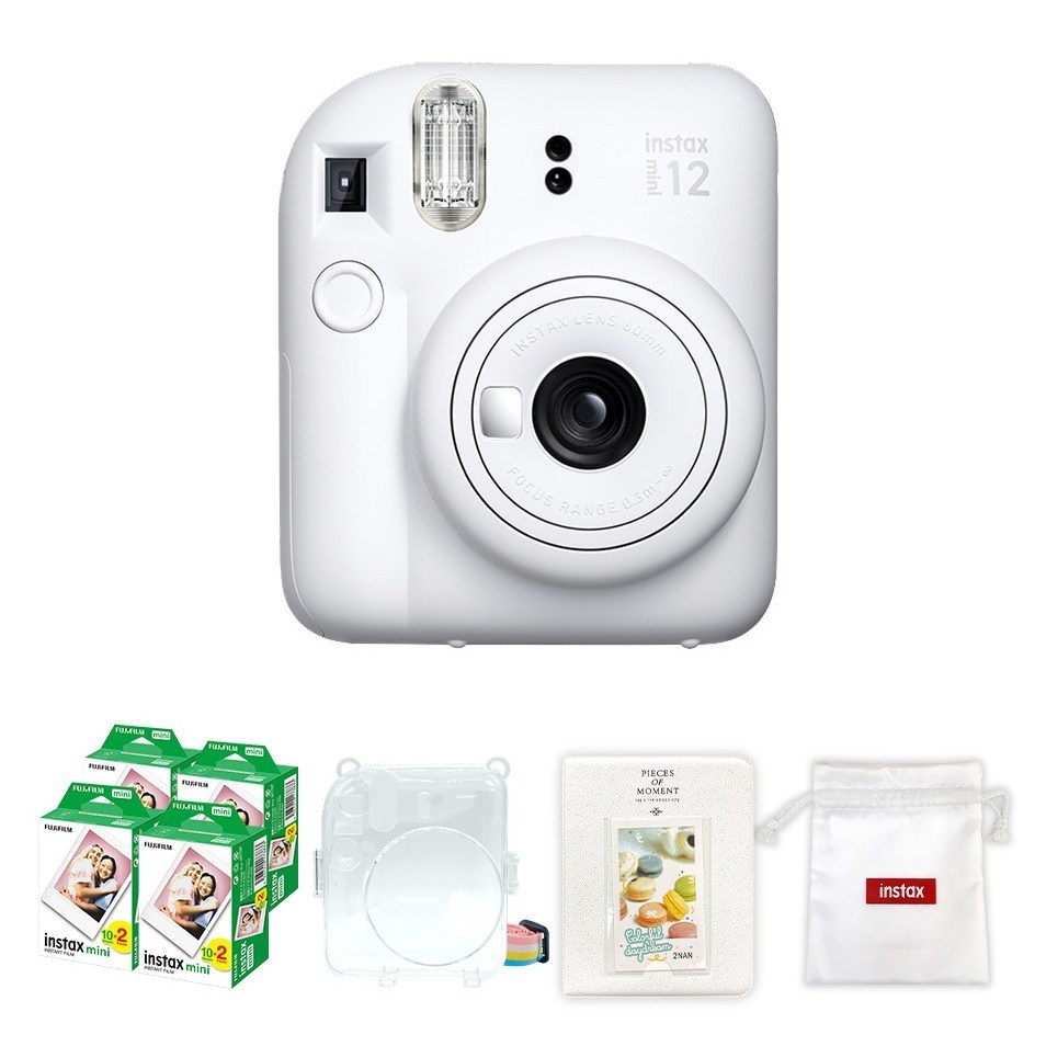 인스탁스 즉석카메라 클레이화이트 + 미니필름 80p + 투명케이스 + 마카롱2단앨범 랜덤발송 + 로고파우치 랜덤발송 세트 instax mini 12 393,700원