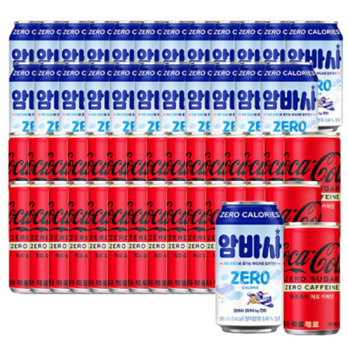 암바사 제로 345ml 24개+코카콜라 제로제로 190 37,420원