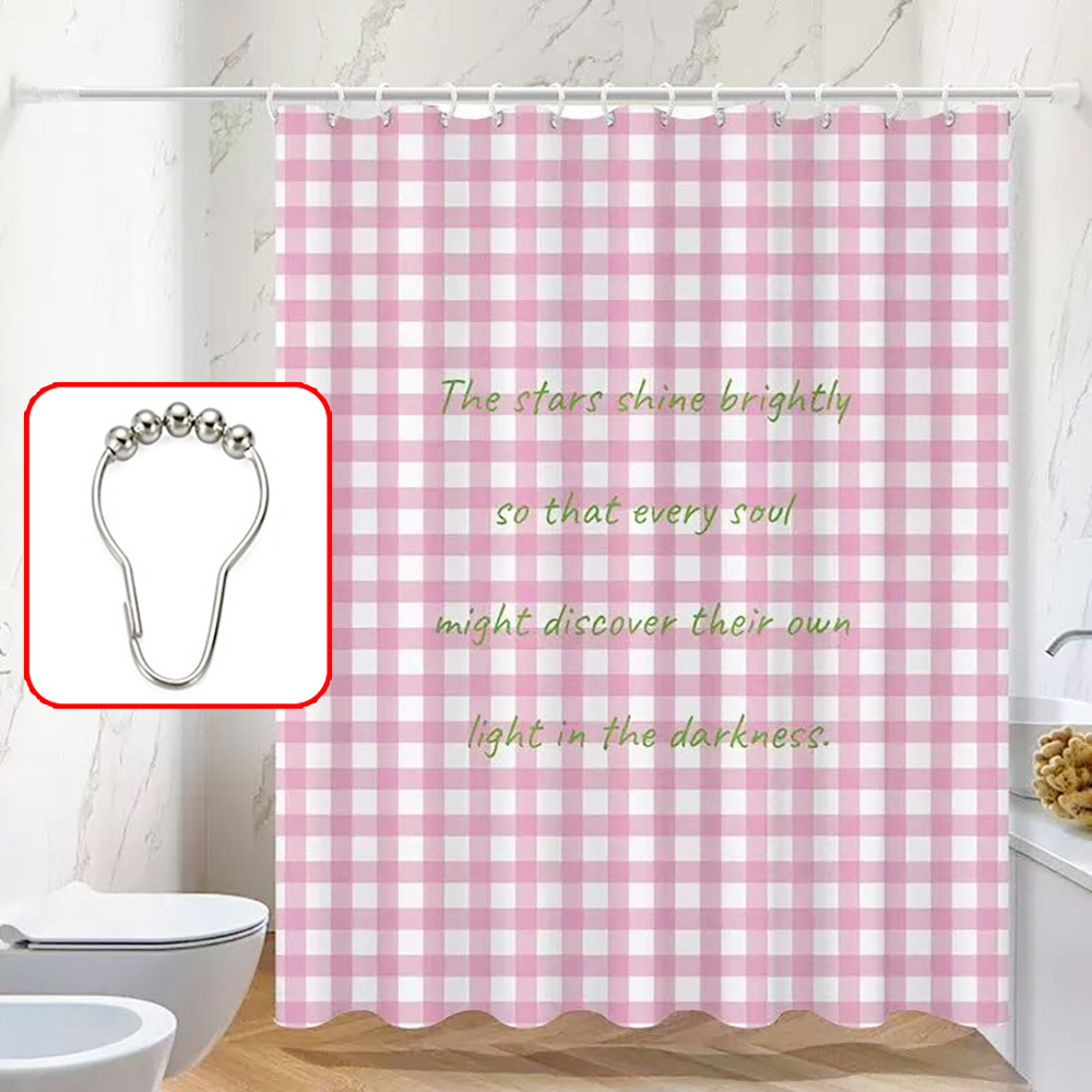 Alemon 프리미엄 패브릭 방수 샤워 커튼 + 스텐 커튼 링 20,900원