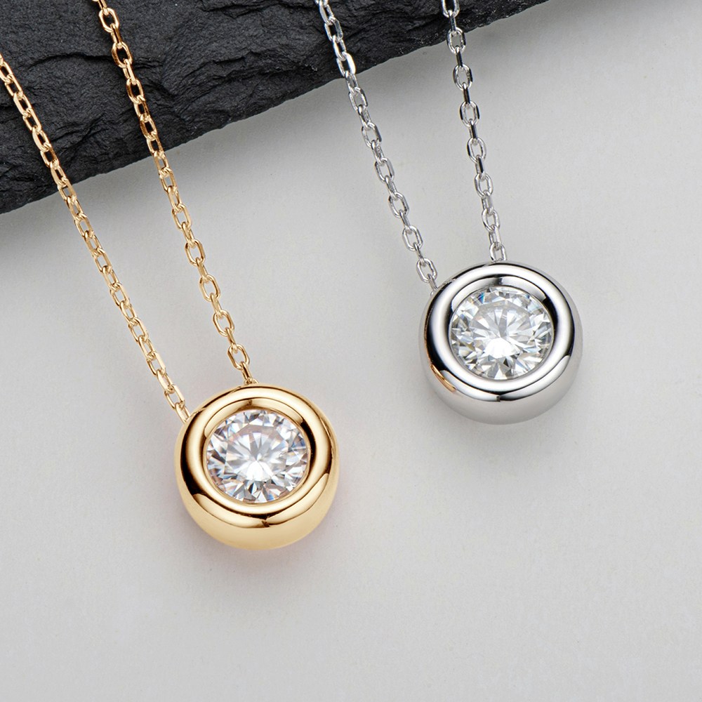 1캐럿 모이사나이트 925 실버 14K도금 목걸이 여성 패션 펜던트 목걸이 주얼리 생일선물 69,000원